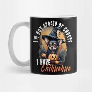 Chihuahua Dog Ghost Guardian Vintage Halloween Funny Mug